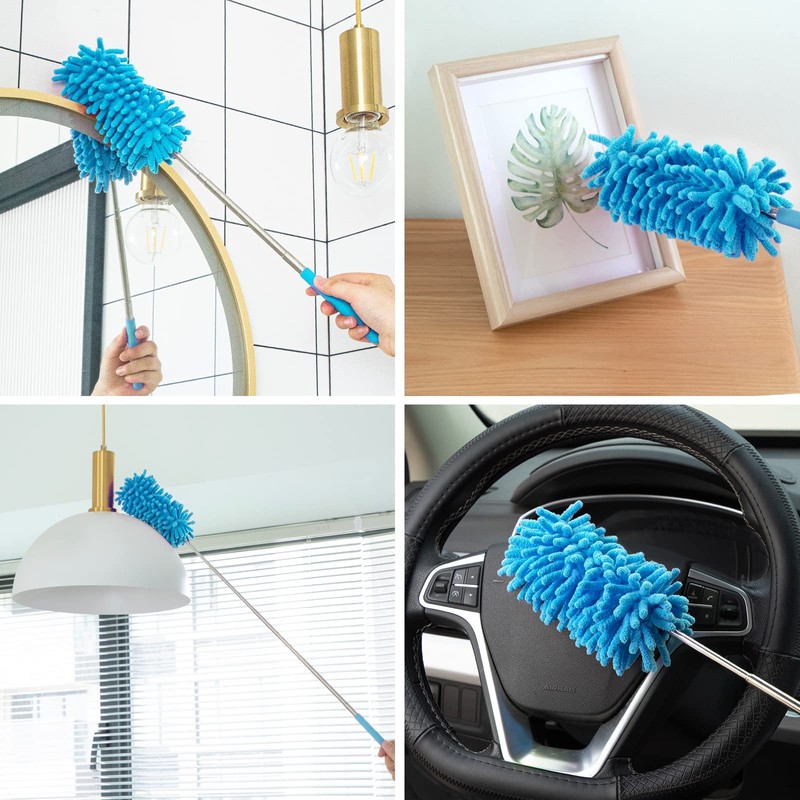 Microfiber Duster for Cleaning, Tukuos Hand Washable Dusters with 2pcs