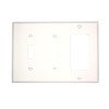 Leviton 3-Gang 2-Toggle 1-Decora/GFCI Device Combination Wallplate, Standard Size, 80745-W,