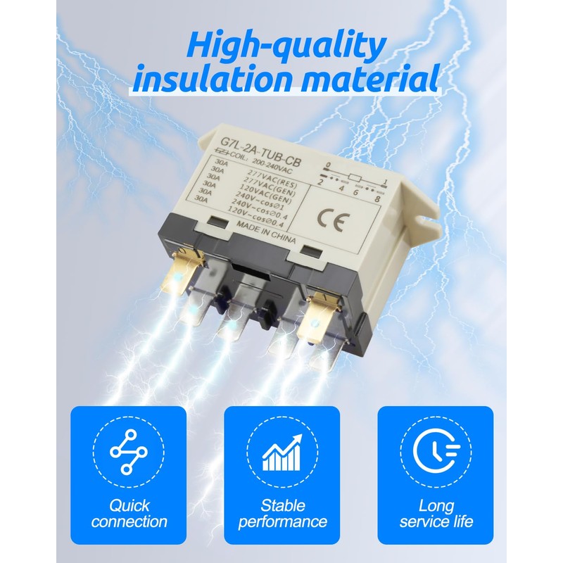 G7L-2A-TUB-CB Power Relay 6 Pins 30A DPST Normally Open Contacts