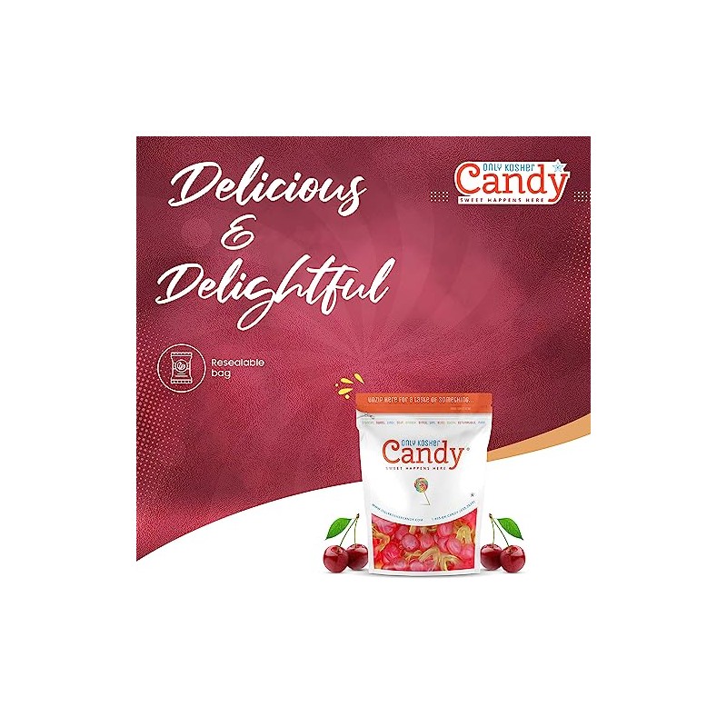 Only Kosher Candy Bulk Haribo Gummy Candy Twin Cherries Flavor,