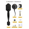 Goldenwarm Black Front Door Handle, Door Handle Exterior, Single Cylinder