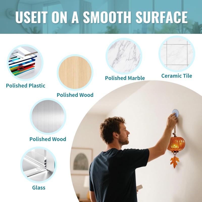 HE ZHI LONG Suction Cups for Glass Surfaces, 12 Pack,