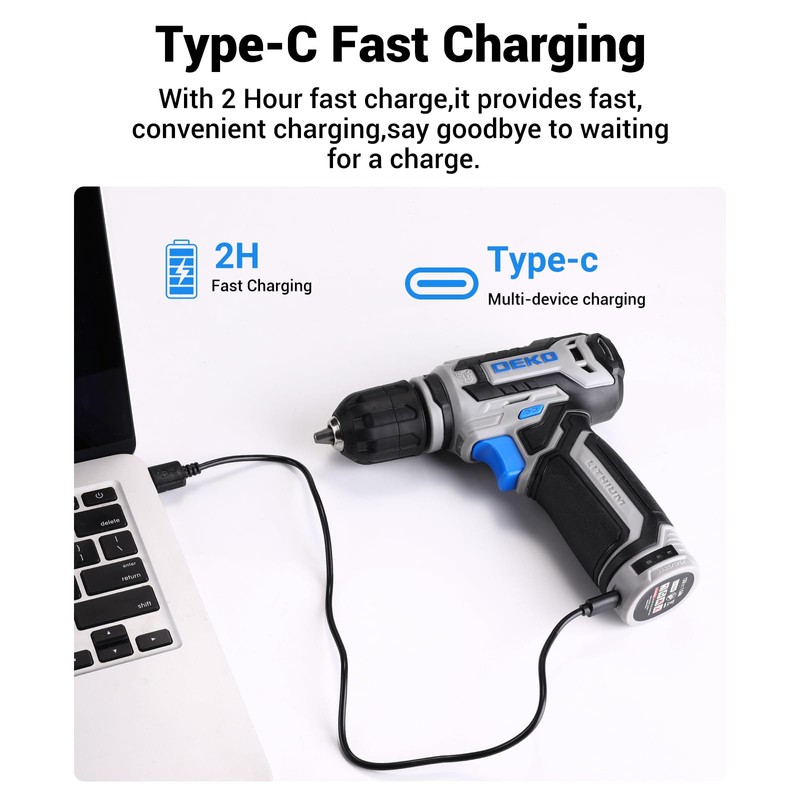 Tool Set: Tool Kit with 12V Cordless Drill, Hand Toolbox