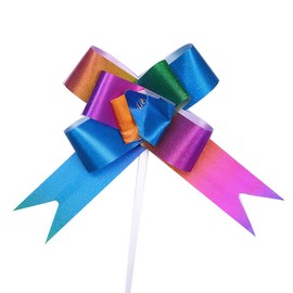 Anevous Pack of 100 Wedding Car Decoration Bow, Wedding Decorative Bows Gift Bow with Ribbons, Car Bows Decoration for Crafts, Wedding, Party, Birthday Decorating, Dark Rainbow L