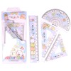 UNTERING 4pcs/Set Kawaii Cartoon Straight Triangle Ruler Protractor Drafting Drawing