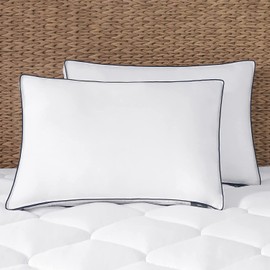 Serta Ocean Breeze Breathable Medium/Firm Bed Pillow for Side, Back, and Stomach Sleepers, Sustainable Fiber Fill and Tencel Cover (1 Pack), Queen, White