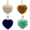 APOSITV Fur Heart Charm Key Chain Mokomoko Fur Pom Pom