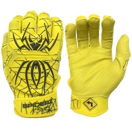 Spiderz 2024 ENDITE Adult Baseball/Softball Batting Gloves, XX-Large, Yellow/Black