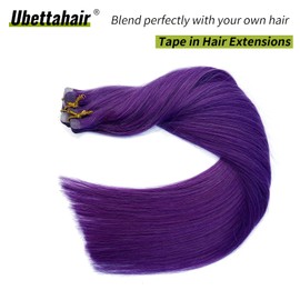 24 Inch Tape in Hair Extensions Human Hair,Lilac Purple Hair Extensions Real Human Hair Tape ins Hair Extensions 50g/pack 20pcs Invisible Seamless Weft Tape in Hair Extensions Human Hair for Women