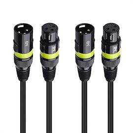 Cable Matters 2-Pack 22AWG Stage Light DMX Cable 3 ft / 0.9m with 3-Pin XLR Connector