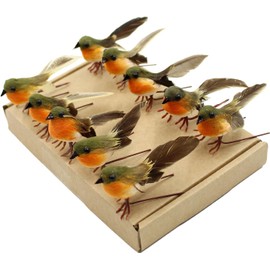 10PCS Robin Bird Christmas Tree Decoration Craft Very Cute Artificial Feather