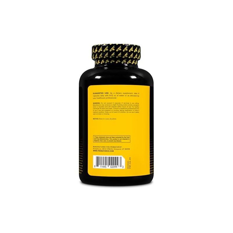 Primaforce Cápsulas de beta alanina 3,400 mg, 180 cápsulas (45