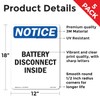 Battery Disconnect Inside OSHA Notice Vinyl Decal Label 18 Inch
