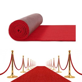 MEILANHUI Red Carpet Runner for Party, Extra Thick Red Carpet Party Decorations with Non-Slip Rubberback 3x10ft Reusable Red Rugs for Entryway, Hallway and Living Room