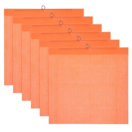 sourcing map Safety Flags for Trailer, 18x18" Warning Safety Flag with Wire Loop High Visibility for Trucks Trailer Oversize Load Signs (Orange, Pack of 6)