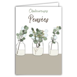 69-8047 Warming Thoughts Courage Support Challenging Moments Sympathy Recovery Card with Envelope Format 12 x 17.5 cm Paper 300 g Made in France