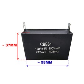 11.5uF 12uF 12.5uF Generator Capacitor Generator AVR Cbb61 12 Uf 50 60hz 350v Ac Pin Style