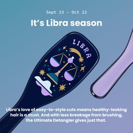 Tangle Teezer Zodiac Ultimate Detangler Hairbrush for Wet & Dry Hair, Eliminates Knots & Reduces Breakage for All Hair Types, Libra