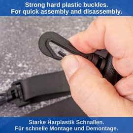 Universal Shoulder Strap, 1 Piece, Narrow Strap with 25 mm Width, Length Adjustable Between 75 to 135 cm, in Black, Transport Strap with Hard Plastic Ladder Buckle and Hook, Replacement Shoulder Strap