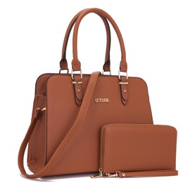 Qiyuer Purse For Womens Purses And Handbags Satchel Wallet Sets Work Tote Bags Brown