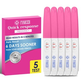 Bodiiwuliu 5 Packs Individually-Sealed Wrapped Pregnancy Rapid Detection,Early Detection Pregnancy Test Sticks,Easy at Home Testing, Accurate Pregnant HCG Test, Easy to Use (Rose Red)