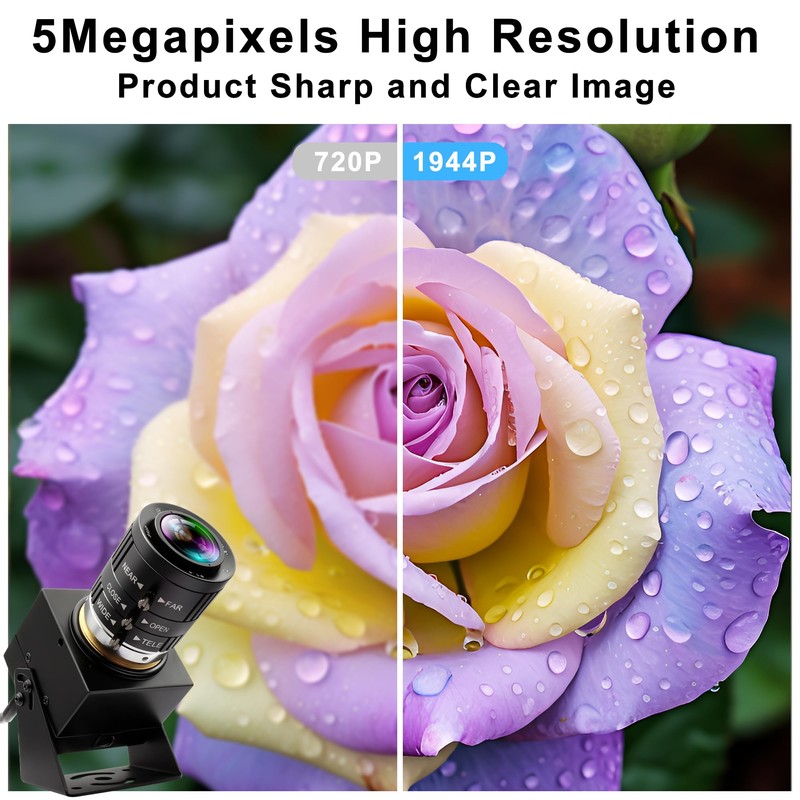 ELP Camera, 13 Megapixel, Webcam, Wide Angle 75 Degree No