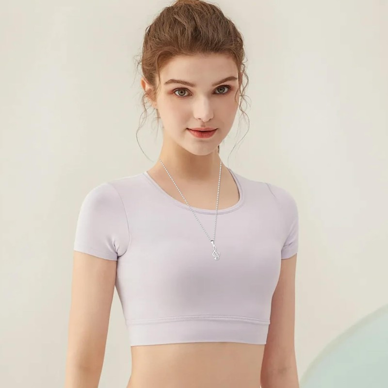 HOYOEY Music Note Necklace Treble Clef Pendant Necklace Love Rhythm