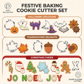 15 Pcs Thanksgiving Halloween Holiday Stainless Steel Cookie Cutters