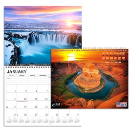 2026 Spiral-bound Wall Calendar (Sunset&Sunrise) - 12 Months Desktop/Wall Calendar/Planner