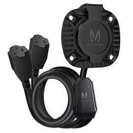 MICTUNING 20" Cord For Boat Trucks Trailer 15 Amp AC Power Inlet Port Plug Integrated Cord