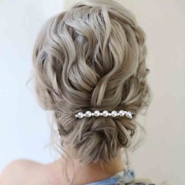 Cimenexe Bohemian Pearl Hair Comb Gold Pearl Hair Barrette Pearl Bead Headpiece Vintage Pearl Headwear Hairpiece Decorative Wedding Comb Hair Accessories Jewelry for Women and Girls Gifts