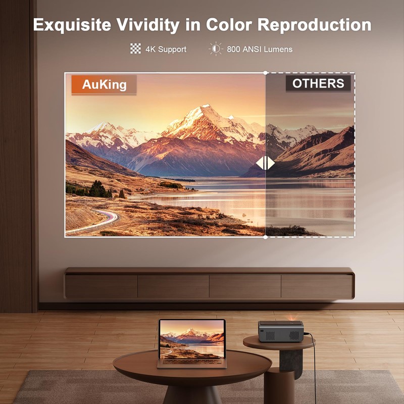 AuKing Projector, Built-in Apps & Auto Focus, 2026 Upgraded Mini