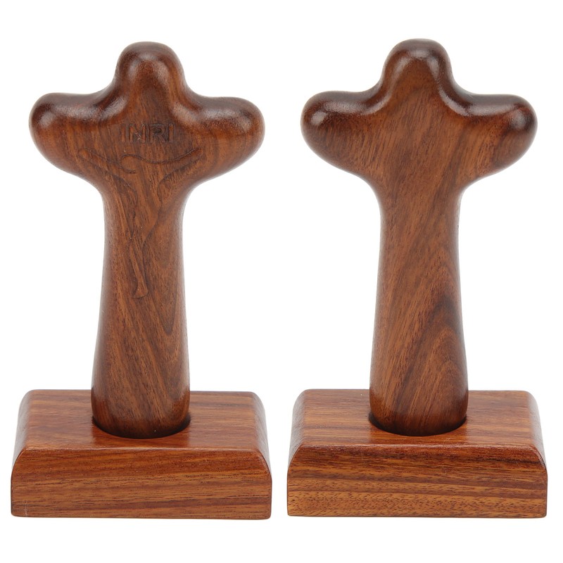 Wood Cross Tabletop Decor Hand Crafted Surface Polishing Sturdy Durable