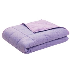 Satwip Cooling Weighted Blanket 15 lbs Cool Moire Jersey Bed Blanket Twin Size for Hot Sleeper with Soft Breathable Sanded, 48 x 72 inches, Purple