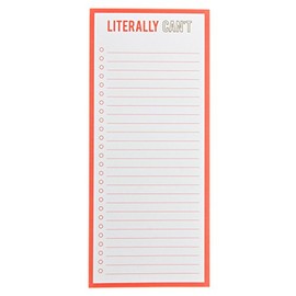 Graphique Magnetic Notepad - "Literally Can't" Grocery and Shopping List - Fun Decorative To-Do List - House Warming Gift - 100 Tear off Sheets (4" x 9.25" x .5")