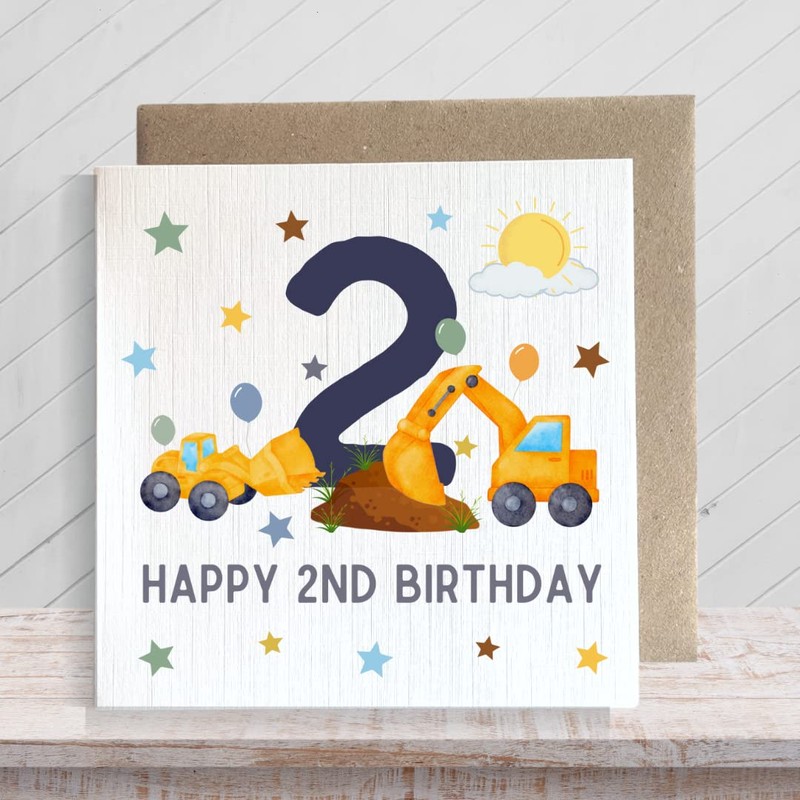 Second Ave 2nd Birthday Age 2 Children's Kids Baby Digger