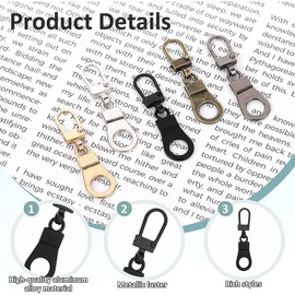 GGUFAY Zip Zipper for Zip Pendant – Zip Repair Set for Jackets, Backpacks, Jackets and Suitcases, Pack of 10