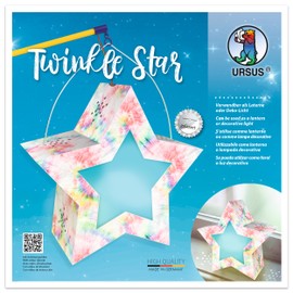 Ursus 18770008 Twinkle Star Rainbow Tie Dye, Complete Set for Making a Star that can be Used as a Lantern or Decorative Light, Includes Instructions (English language not guaranteed), Ideal for