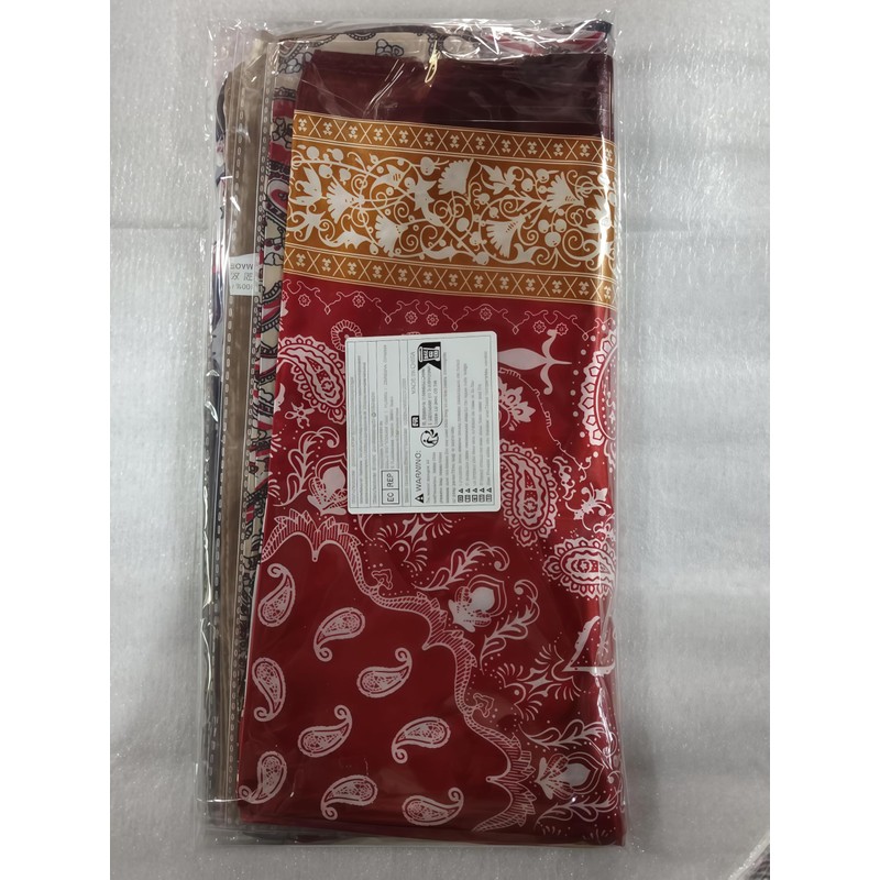 Loopunk Pack of 6 Multicolor Paisley Pattern Square Silk Scarf
