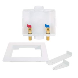 Eastman 1/2 Inch Sweat Connection x 3/4 Inch MHT Washing Machine Outlet Box, Push to Connect Brass Plumbing Fittings, Center Drain, 60248