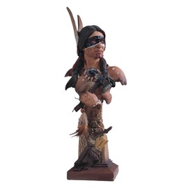 ICE ARMOR 14" H Indian Warrior Bust with Axe Statue Native American Figurine Statue Decoration Office Desk/Home/Living Room/Table Decor, Perfect House Warming Gifts for New Home
