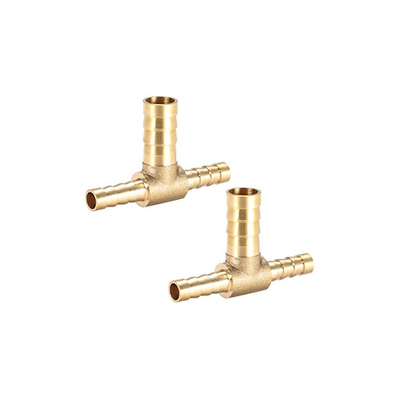 sourcing map 6x10x6mm Brass Hose Reducer Barb Fitting Tee T-Shaped