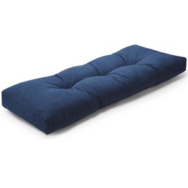 DANGHOOGY 36 Inch Bench Cushions, Tufted High-Density Foam Cushions for Indoor Furniture, Soft Bench Seat Cushion with Non-Slip Bottom (Blue)