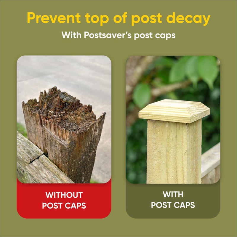 Timber Fence Post Cap | Fits 4x4" (100x100mm) Posts |