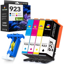 TOKYOINK 923 Ink Cartridges Combo Pack 4 Pack Replacement for HP923 923 Ink Cartridges for OfficeJet 8120 8122e 8123 OfficeJet Pro 8130 8135e 8138e 8139e Printer Latest Version Without Chip 4 Pack