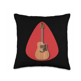 Acoustic Guitar Plectrum Pick Instrument Guitar Lover Throw Pillow