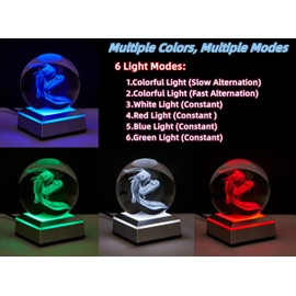 DIGFPWT Axolotl Crystal Ball Lamp,3.15 inch 3D Axolotl Crystal Ball Night Light with LED Colorful Lighting Touch Base, Axolotl Desk Lamp Gift for Friends (Axolotl E)