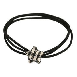 GOMINIMO Fabric Plaid Star Hair Tie (Black) OR16-12