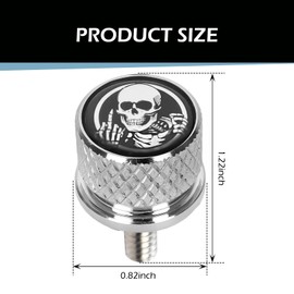 MLY 1 PC Harley Davidson Seat Bolt, Skull Pattern Chrome Seat Bolt & Fender Screw, Compatible with 1997-2024 Harley Davidson Touring/XG/XL/Dyna/Softail/Sportster/CVO/Fatbob Models (Silver)