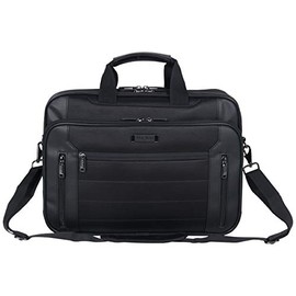 Kenneth Cole Reaction Keystone 1680d Polyester Dual Compartment 17" Laptop Business Portfolio, Black